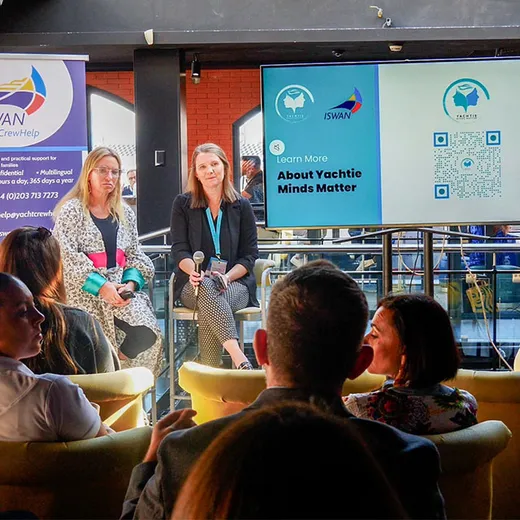 Panel conversation at a Yachtie Minds Matter event